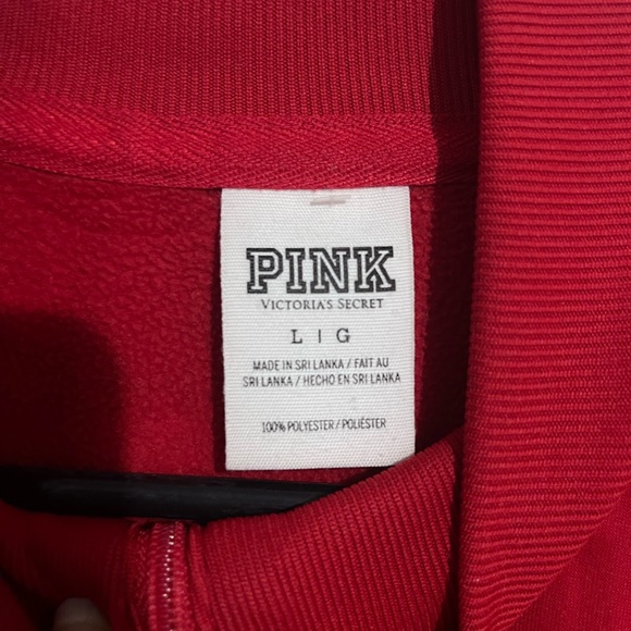 Pink collection by Victoria’s secret red zip up sweatshirt. NWOT - Picture 6 of 6